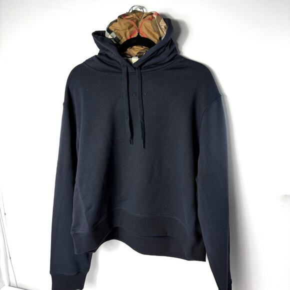 Burberry Talley Sweatshirt Women's XL Embroidery Logo Check Hooded MSRP $780 NWT - Picture 3 of 4